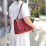 Chanel Classic Maxi Jumbo Double Flap Bag Maroon Lambskin with Silver Hardware #RYUE-1 - Image 55