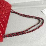Chanel Classic Maxi Jumbo Double Flap Bag Maroon Lambskin with Silver Hardware #RYUE-1 - Image 44