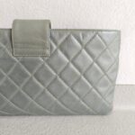 Chanel Clutch Silver Aged Calfskin with Silver Hardware #RYOS-1 - Image 6