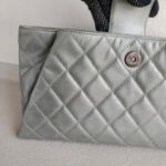 Chanel Clutch Silver Aged Calfskin with Silver Hardware #RYOS-1 - Image 3