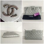 Chanel Clutch Silver Aged Calfskin with Silver Hardware #RYOS-1 - Image 2