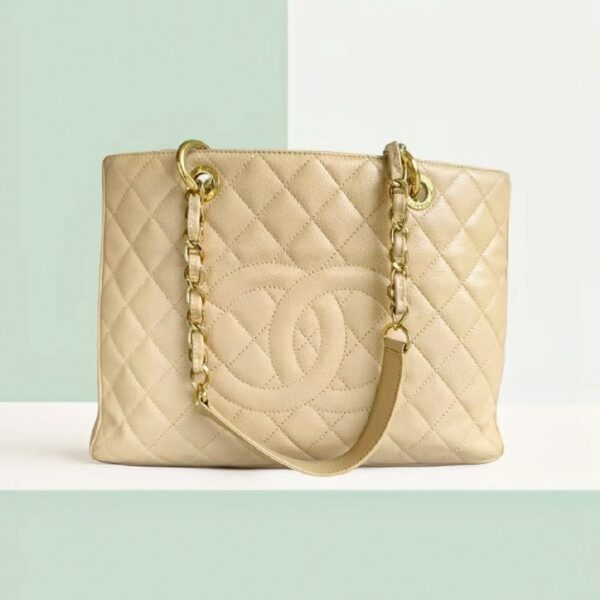 Chanel GST Beige Grained Calfskin with Gold Hardware #RCKY-2