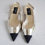 Chanel Slingback Flats Size 37 .5C Shoes #RCRR-7 - Image 2