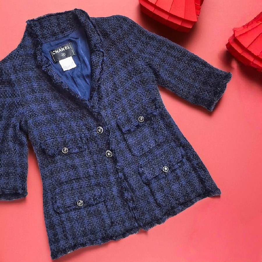 Chanel Tweed Jacket Size36 #RYSR-23