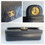 Chanel Vintage Medium Double Flap Black Lambskin with Gold Hardware #RCYT-3 - Image 17