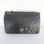 Chanel Vintage Medium Double Flap Black Lambskin with Gold Hardware #RCYT-3 - Image 2