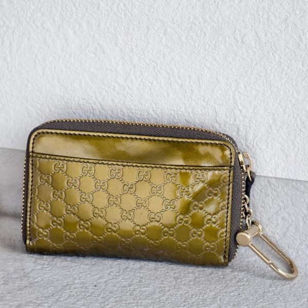 Gucci Coin/key Purse Gold Guccissima Patent Leather with Gold Hardware #GUULU-2