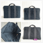 Hermes Fourre Tout Cabas Black Canvas with Leather and Silver Hardware #RYRY-2 - Image 2