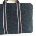 Hermes Fourre Tout Cabas Black Canvas with Leather and Silver Hardware #RYRY-2 - Image 6