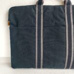 Hermes Fourre Tout Cabas Black Canvas with Leather and Silver Hardware #RYRY-2 - Image 3