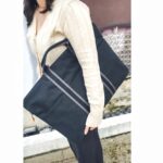 Hermes Fourre Tout Cabas Black Canvas with Leather and Silver Hardware #RYRY-2 - Image 21