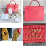 Hermes Kelly 35cm Rose Lipstick Togo Leather and Gold Plated Hardware #RYSE-2 - Image 2