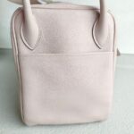 Hermes Lindy 30CM Light Pink Swift Leather with Palladium-plated Hardware #RYSR-1 - Image 9