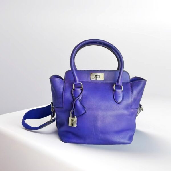 Hermes Toolbox 20cm Iris Swift Leather with Palladium Plated Hardware #RYEO-1