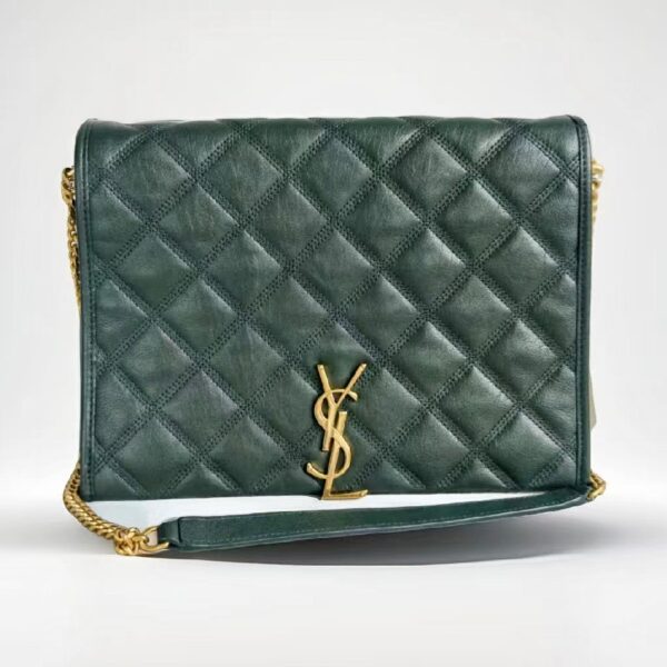 Saint Laurent Becky Bag Green lambskin with Gold Hardware #RSET-3