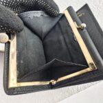 Salvatore Ferragamo Compact Wallet Black Calfskin with Gold Hardware #GUULU-4 - Image 14