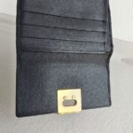 Salvatore Ferragamo Compact Wallet Black Calfskin with Gold Hardware #GUULU-4 - Image 2