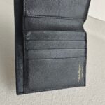 Salvatore Ferragamo Compact Wallet Black Calfskin with Gold Hardware #GUULU-4 - Image 7