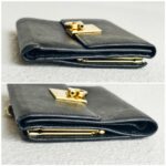 Salvatore Ferragamo Compact Wallet Black Calfskin with Gold Hardware #GUULU-4 - Image 9