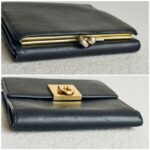 Salvatore Ferragamo Compact Wallet Black Calfskin with Gold Hardware #GUULU-4 - Image 10
