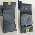 Salvatore Ferragamo Compact Wallet Black Calfskin with Gold Hardware #GUULU-4 - Image 8