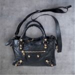Balenciaga Mini City Black Lambskin with Gold Hardware #RSUK-1