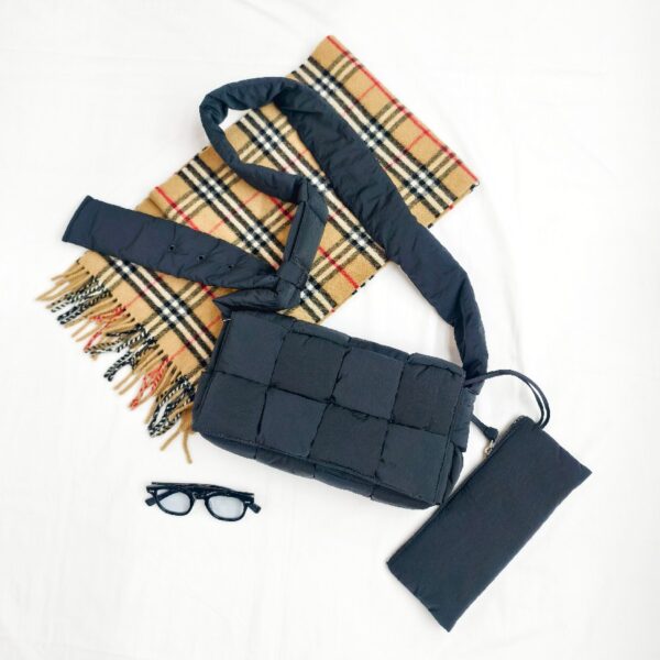 Bottega Veneta Padded Medium Cassette Black Nylon with Silver Hardware #RSLY-6