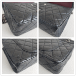 Chanel 2.55 Maxi Double Flap Black Aged Calfskin with Ruthenium Hardware #RSUU-1 - Image 11