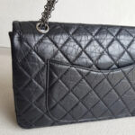 Chanel 2.55 Maxi Double Flap Black Aged Calfskin with Ruthenium Hardware #RSUU-1 - Image 5