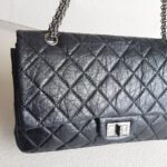 Chanel 2.55 Maxi Double Flap Black Aged Calfskin with Ruthenium Hardware #RSUU-1 - Image 3