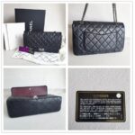 Chanel 2.55 Maxi Double Flap Black Aged Calfskin with Ruthenium Hardware #RSUU-1 - Image 2