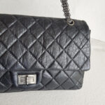 Chanel 2.55 Maxi Double Flap Black Aged Calfskin with Ruthenium Hardware #RSUU-1 - Image 4
