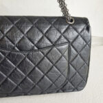 Chanel 2.55 Maxi Double Flap Black Aged Calfskin with Ruthenium Hardware #RSUU-1 - Image 6
