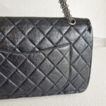 Chanel 2.55 Maxi Double Flap Black Aged Calfskin with Ruthenium Hardware #RSUU-1 - Image 6
