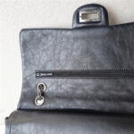 Chanel 2.55 Maxi Double Flap Black Aged Calfskin with Ruthenium Hardware #RSUU-1 - Image 13