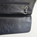 Chanel 2.55 Maxi Double Flap Black Aged Calfskin with Ruthenium Hardware #RSUU-1 - Image 15