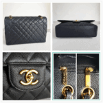 Chanel Classic Maxi Jumbo Double Flap Bag Black Grained Calfskin with Gold Hardware #RKUC-1 - Image 11