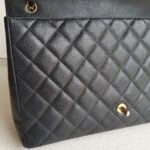 Chanel Classic Maxi Jumbo Double Flap Bag Black Grained Calfskin with Gold Hardware #RKUC-1 - Image 13