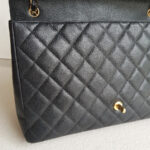 Chanel Classic Maxi Jumbo Double Flap Bag Black Grained Calfskin with Gold Hardware #RKUC-1 - Image 15