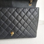 Chanel Classic Maxi Jumbo Double Flap Bag Black Grained Calfskin with Gold Hardware #RKUC-1 - Image 16