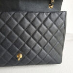 Chanel Classic Maxi Jumbo Double Flap Bag Black Grained Calfskin with Gold Hardware #RKUC-1 - Image 14