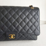 Chanel Classic Maxi Jumbo Double Flap Bag Black Grained Calfskin with Gold Hardware #RKUC-1 - Image 3