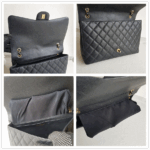 Chanel Classic Maxi Jumbo Double Flap Bag Black Grained Calfskin with Gold Hardware #RKUC-1 - Image 12