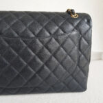 Chanel Classic Maxi Jumbo Double Flap Bag Black Grained Calfskin with Gold Hardware #RKUC-1 - Image 5