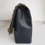 Chanel Classic Maxi Jumbo Double Flap Bag Black Grained Calfskin with Gold Hardware #RKUC-1 - Image 6