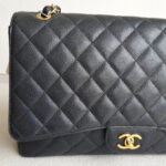 Chanel Classic Maxi Jumbo Double Flap Bag Black Grained Calfskin with Gold Hardware #RKUC-1 - Image 2