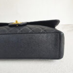 Chanel Classic Maxi Jumbo Double Flap Bag Black Grained Calfskin with Gold Hardware #RKUC-1 - Image 9