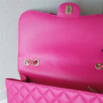 Chanel Flap Bag Pink Lambskin with Gold Hardware #RKKR-8 - Image 16