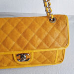 Chanel French Riviera Flap Yellow Grained Calfskin with Silver Hardware #RSLR-1 - Image 4