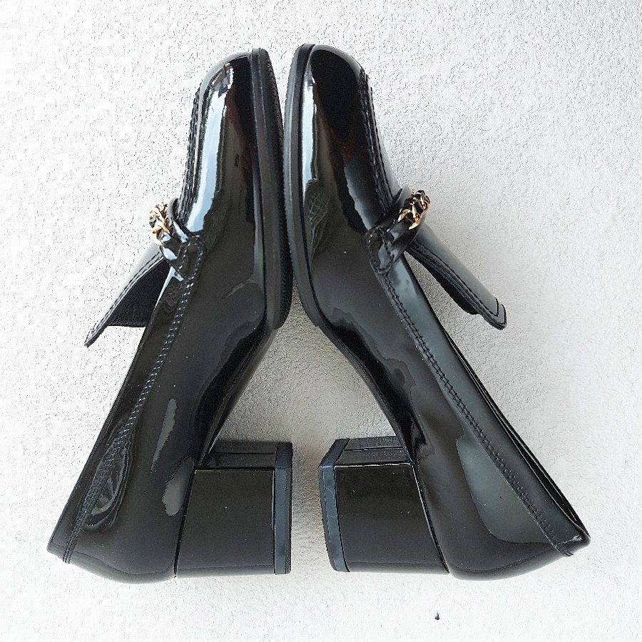 Chanel-Loafers-Size37.5C-Black-Patent-Leather-Shoes #RSUC-2 (2)
